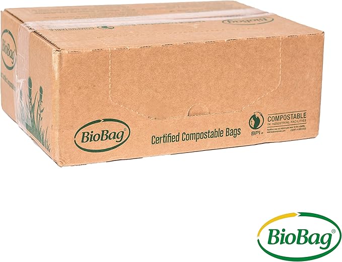 BioBag (USA) The Original Compostable Bag 8 Gallon 500 Count 100% Certified Compostable Trash Bag Liners for Food Waste Extra Strong and Durable