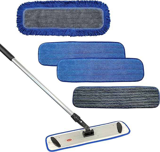 Professional Microfiber Mop Set - 5 Pads Aluminum Handle and Frame for Effortless Cleaning