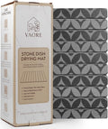 Large Stone Drying Mat for Kitchen Counter 23.6 x 15.3 Quick Dry Foldable Diatomaceous Earth Dish Drying Mat Stain-Hiding Design Eco-Friendly Large Sink Mat for Dishes and Utensils