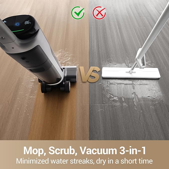DREAME H14 Pro Wet Dry Vacuum Cleaner 180° Lie-Flat Vacuum Mop 140°F Washing and Fast Hot Air Drying Powerful 18kPa Suction Floor Cleaner Machine Easy GlideWheel Movement Smart App Control