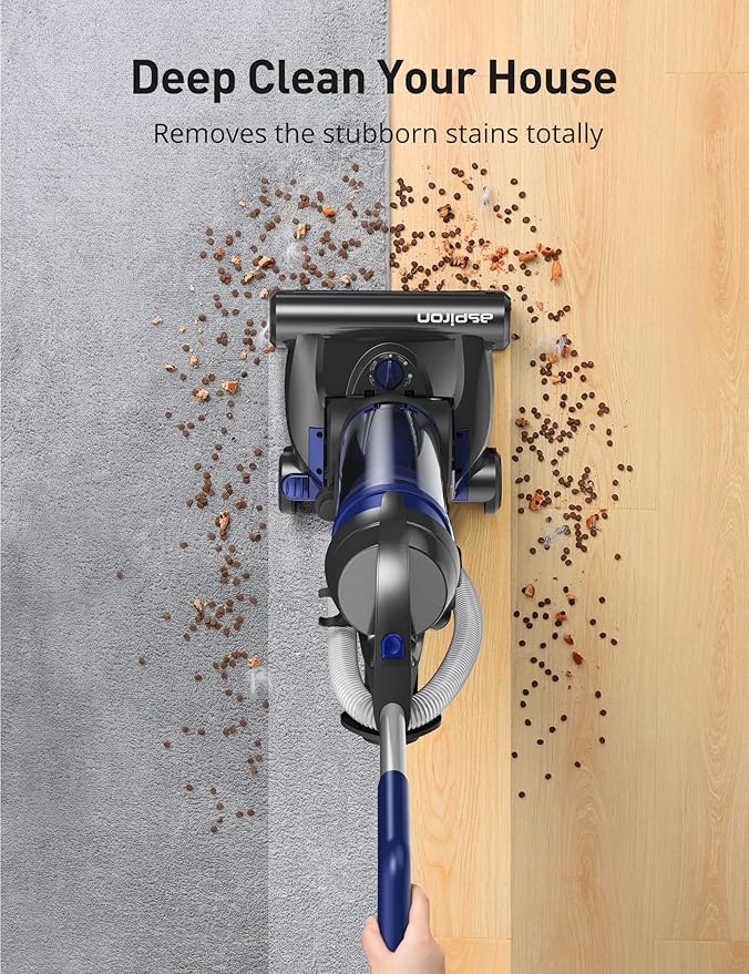 Upright Vacuum Cleaner Aspiron 1200W 25kPa 5-Mode Bagless Vacuum Cleaner with Crevice Tool &amp Extension Wand3L Dust Cup with HEPA Filter Upright Vacuum for Carpet Pet HairHard FloorTile Parti
