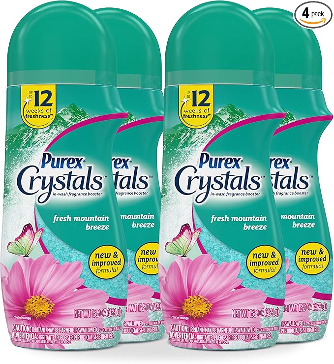 Purex Crystals in-Wash Fragrance and Scent Booster Fresh Mountain Breeze 15.5 Ounce (Pack of 4)