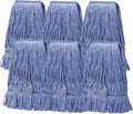 6 Pack Heavy Mop Replace Headmop Head ReplacementCommercial mop HeadsReusable Mop Head Refills-Replacement Mop Heads SuitableWet Industrial Blue Cotton Looped End String Head Refill (Blue)