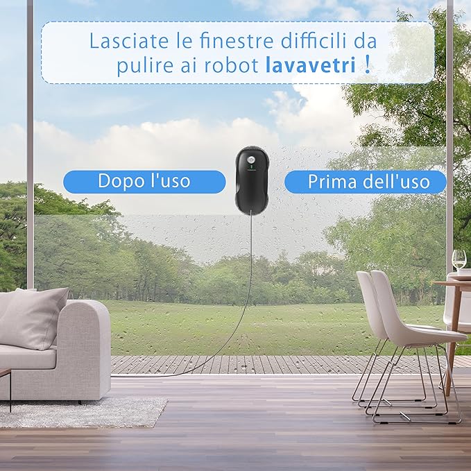 Tosima Window Cleaning Robot W2 Automatic Cleaning with Intelligent Path Planning 3800Pa Suction Power Edge Detection Technology Remote Control