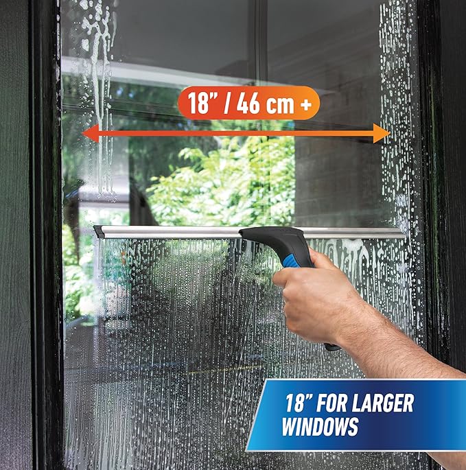 Unger Professional Connect and Clean 18” EZ Change Window &amp Glass Cleaning SqueegeeLarge-and Small WindowsRubber Blade Tool for Streak-Free ResultsIncludes 12” Channel(Pack of 6)