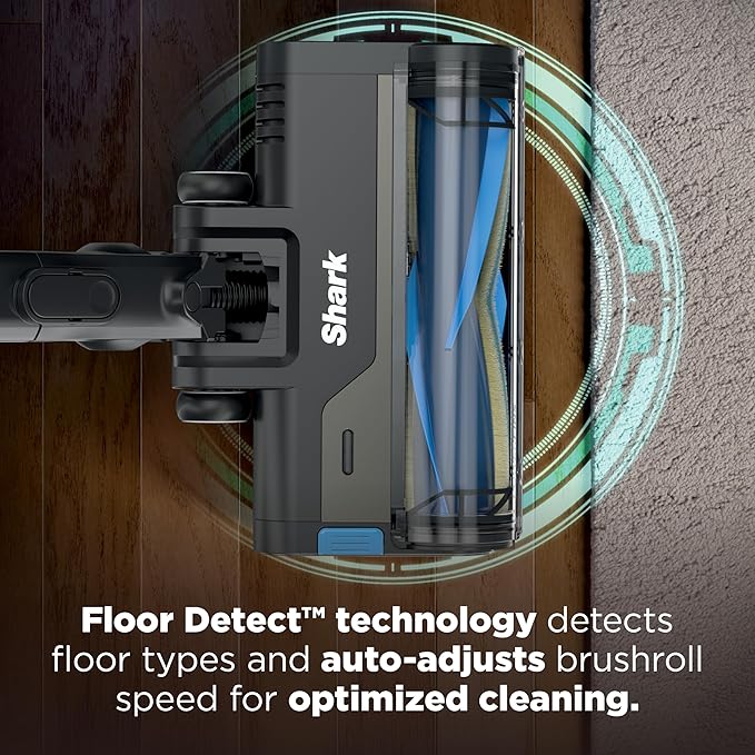 Shark PowerPro Reveal Plus Cordless Vacuum FloorDetect &amp Dirt-Reveal Technology HEPA Filter Carpet &amp Hard Floor Rechargeable Charcoal IZ376H