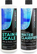 AquaDoc Spa Clarifier and Hot Tub Stain and Scale Control Bundle - Includes 32oz Hot Tub Clarifier and 32oz Spa Stain and Scale Remover - Made in USA