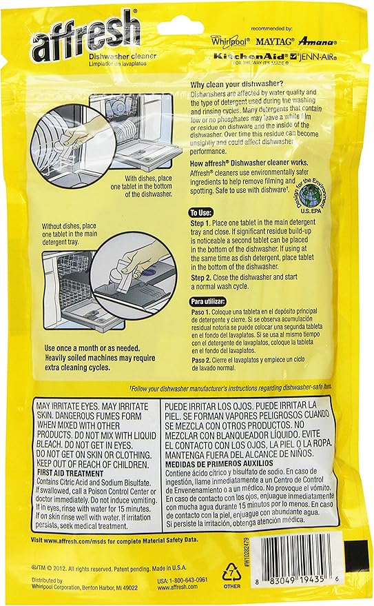 Whirlpool - Affresh Dishwasher and Disposal Cleaner (3-Pack)