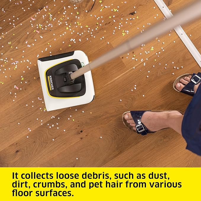 Kärcher KB 5 Electric Floor Sweeper Broom for Carpets Hardwood Floors and Tiles Lightweight and Cordless Ideal for Fur Hair Dirt &amp Dust - White
