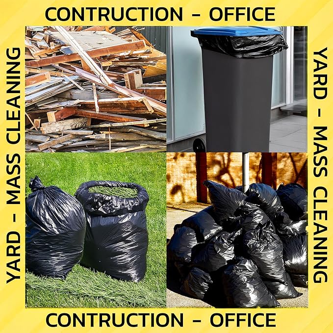 80 Count | Contractor Garbage Bags | 55 Gallon Contractor Bags Heavy Duty | 2 Mil | Heavy Duty Contractor Bags | Contractor Trash Bags | Heavy Duty Trash Bags