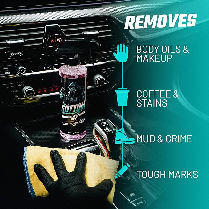Gottom Interior Cleaner APC - 128 oz Multi-Surface Car Cleaner for Leather Vinyl Plastic Carpet &amp Upholstery - Dashboard &amp Seat Cleaner All-Purpose Interior Detailer for Car Interiors