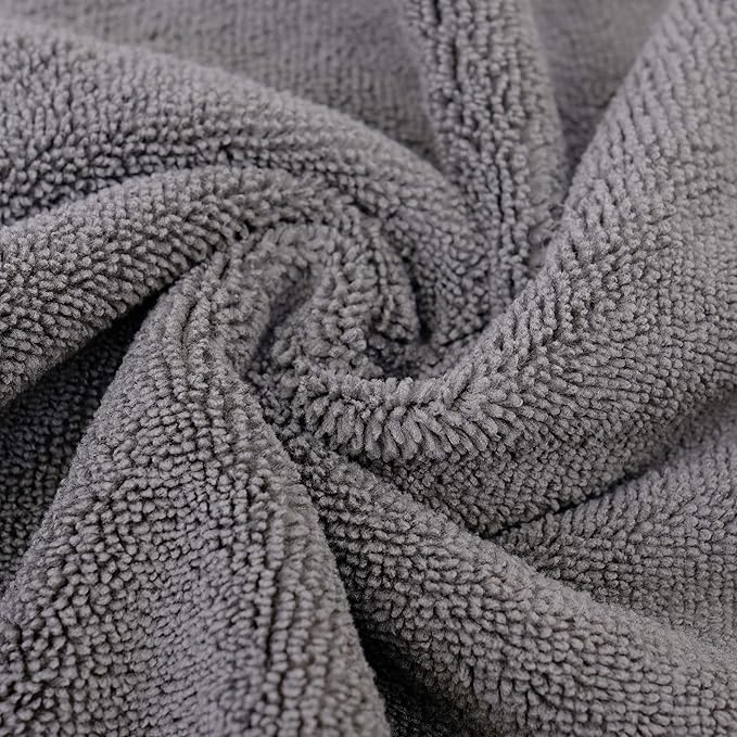 POLYTE Premium Microfiber Cleaning Towel16x16 in 36 Pack (BlueGrayYellow)