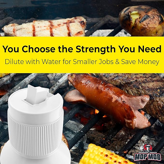 Commercial Grill and Oven Cleaner 32 Oz Concentrate 12Pk. Fast-Acting Heavy-Duty Degreaser Solution Removes Carbon Grime Burnt Food and Oil for Griddles Fryer Baskets and Kitchen Cooking Surfaces.