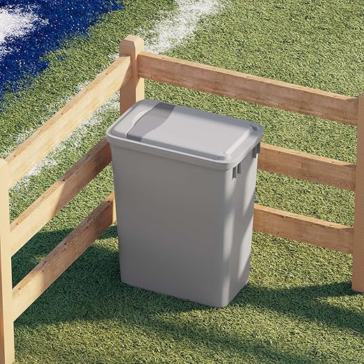 Dowell 2 Pack 35Qt Wastebasket Trash Container 9Gal Plastic Stackable for Kitchen/Bathroom/Office Fits Under Sink/Desk - Grey (2Pack 35 QT)