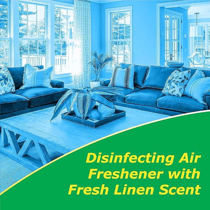 OdoBan Ready-to-Use Disinfectant and Harsh Aroma Eliminator Set of 2 14.6 Ounce 360-Degree Continuous Spray Fabric/Air Freshener and 1 Gallon Multi-Purpose Cleaning Concentrate Fresh Linen Scent