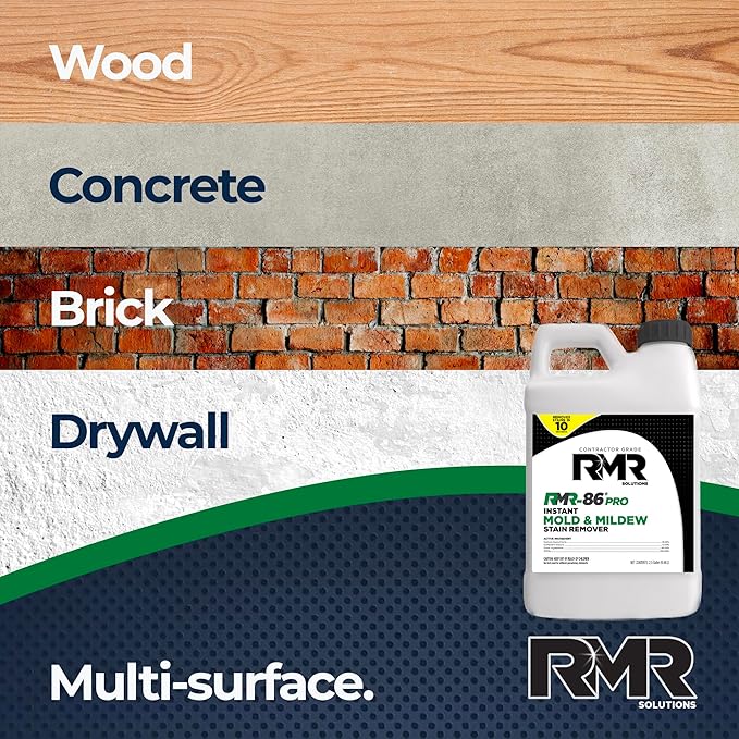 RMR-86 Pro Instant Mold Stain &amp Mildew Stain Remover - Contractor Grade Cleaning Solution Professional Quality Formula Odor Removal 2.5 Gallon 2 Pack
