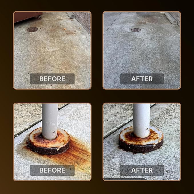 CAF Lift Pro Rust Stain Remover Concentrate for Concrete Pavers Brick Tile and Grout Outdoor Natural Cleaner Powder Makes 1 Gallon No Scrub Rust Remover for Driveway Patio and Asphalt Surfaces