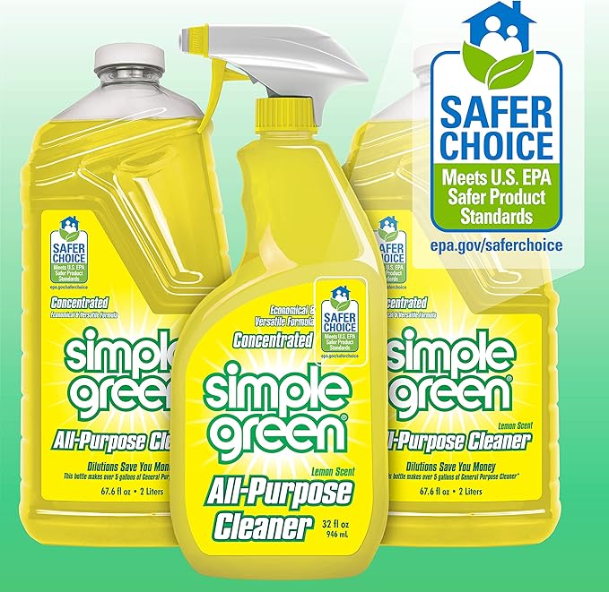 Simple Green All Purpose Cleaner Spray and Refill Green 3 Piece Set 1 Count (Lemon)