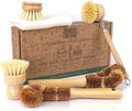 Jungle Culture® 6 Pack Bamboo Dish Brush Set for Washing Up • Natural Wooden Dish Brushes for Pans &amp Dishes • Eco Friendly Dish Scrubber for Bottles Pots &amp Vegetables • Non Toxic &amp Plasti