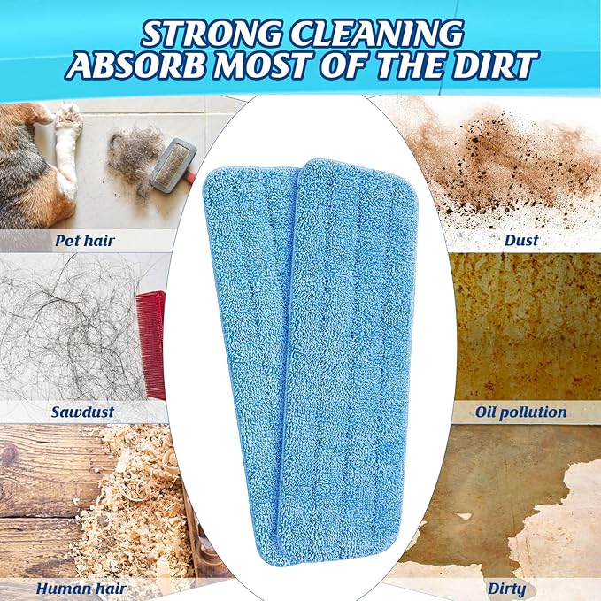 Microfiber Mop Pad Spray Mop Replacement Heads for Wet Dry Mops Machine Washable Reusable Household Replacement Pads for Hardwood and Hard Surface Floor Cleaning and Scrubbing(90 Pcs)