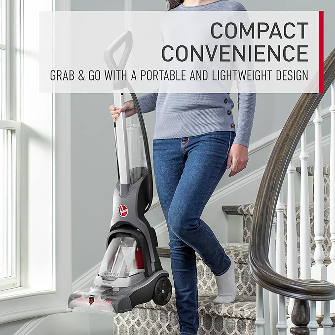 Hoover PowerDash Pet Advanced Compact Carpet Cleaner Machine with Above Floor Cleaning Lightweight Carpet Shampooer Machine Pair with a Hoover Carpet Cleaner Solution for a Bright Refreshed Home