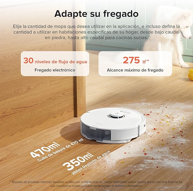 roborock Q8 Max+ Robot Vacuum Cleaner with Suction Station DuoRoller Brush 5500Pa Suction Power 2.5 L Dust Bag 350 ml Water Tank Mop Robot PreciSense LiDAR Navigation (White)