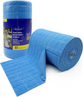 Greenfound Microfiber Cleaning Cloth Roll -80 PackTear Away Towels for CarReusable Paper Towels WashableSuper AbsorbentLint Free Cleaning Rags for HouseKitchenWindow-11.5×11.5(Check Blue)