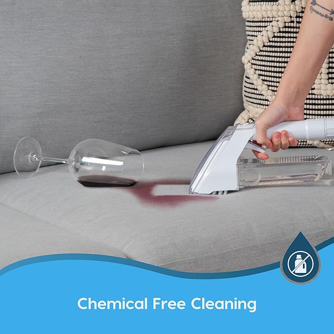 IRIS USA Carpet Spot Cleaner Machine with Auto Spray for Low Pile Carpets Couch Sofa Upholstery Car DetailingShallow Berber Rug Lightweight Portable Chemical-Free Stain Remover 500mL Water Tank