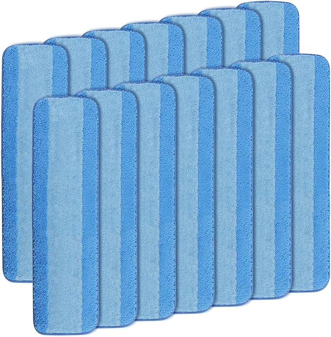 15 PCS 18 Inch Microfiber Cleaning Pads for Bona Mop Reusable Mop Pad Refills Replacement Microfiber Mop Pads Machine Washes