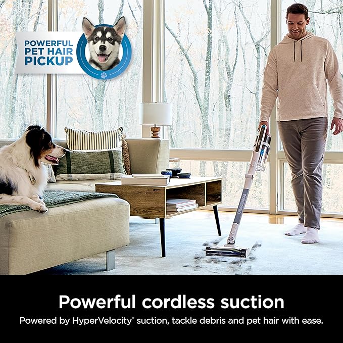 Shark PowerPro Flex Reveal Plus Cordless Vacuum FloorDetect &amp Dirt-Reveal Technology HEPA Filter for Carpets &amp Hard Floors Up to 50-Minute Runtime Powerful Pet Hair Pickup Java IZ382H