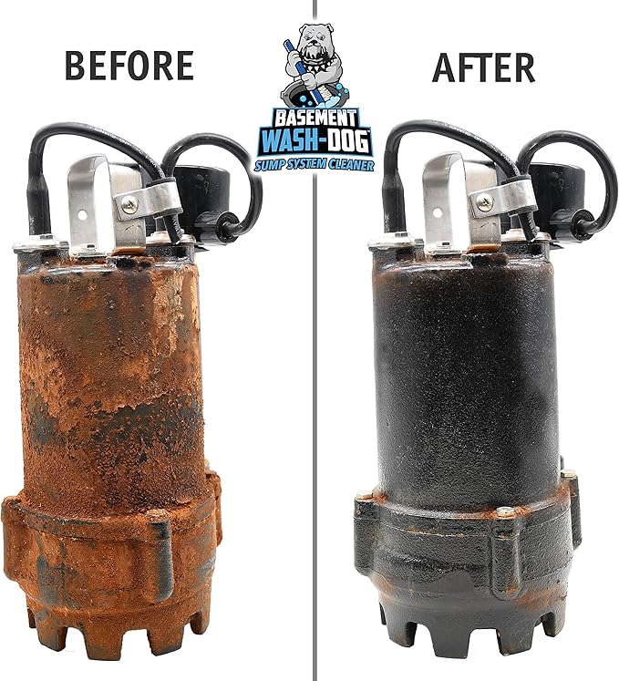Basement Wash-Dog Sump System Cleaner Removes Iron Ochre Buildup and Other Deposits (WDT20)