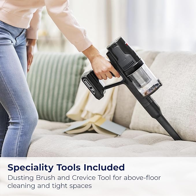 Bissell CleanView XR 200W Lightweight Cordless Vacuum w/Removable Battery 35-min runtime Tangle-Free Brush Roll LED Lights XL Tank Dusting &amp Crevice Tool Wall Mount 3789U