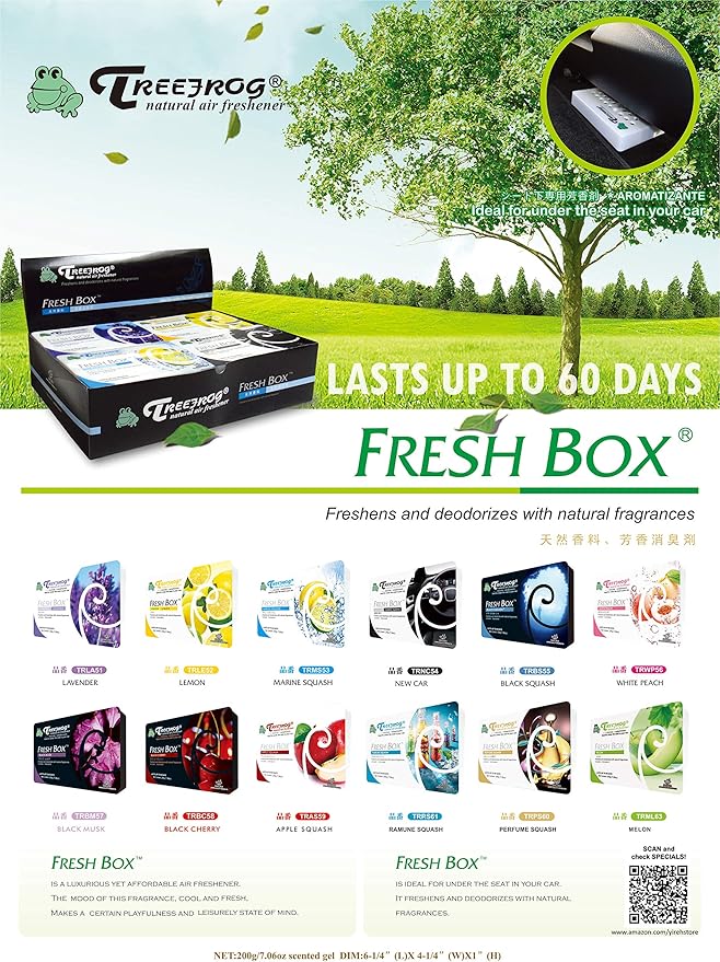 Tree frog Fresh Box Melon/Honeydew Scent 12 Packs Car Air Freshener Treefrog Large size Last long 200g