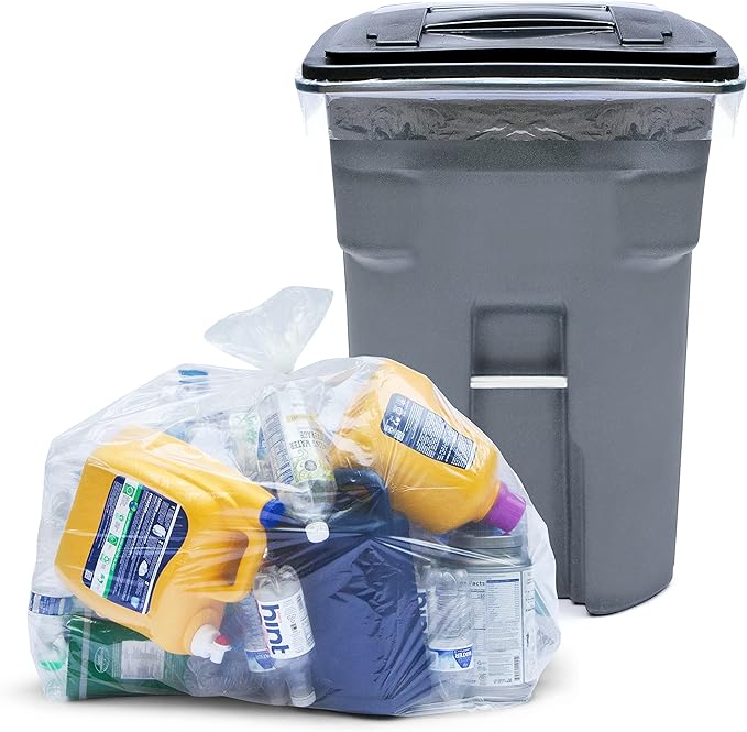95-100 Gallon Clear Trash Bags Heavy Duty | MegaPack 78 Bags | Extra Large 95-96 Gallon Trash Bags Big Clear Can Liners Extra Large 90 Gal 95 Gal 96 Gal100 Gallon Heavy Duty Garbage Bags
