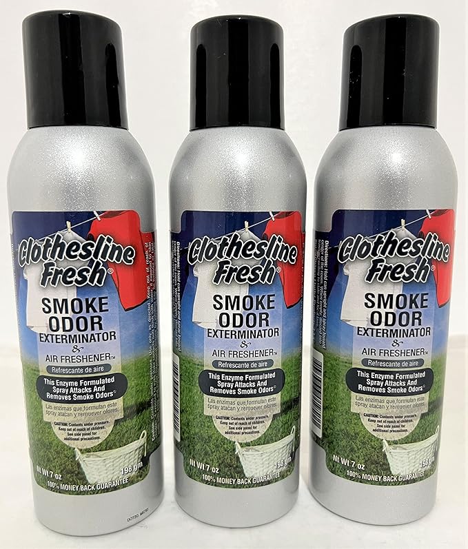 Smoke Odor Exterminator 7oz Large Spray - Clothesline Fresh (Pack of 3)
