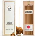 Shizu Sandalwood Incense Sticks – Artisanal Temple Grade Japanese Incense with Brass Holder – Calming Scent for Relaxation Meditation &amp Home Spa Elegant Gift Set (60 Sticks)