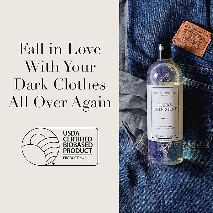 The Laundress Darks Detergent Concentrated Laundry Detergent Liquid For Rich Vibrant Colors Tough on Stains Classic Scent 32 oz.