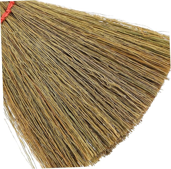 minkissy 8pcs Ergonomic Handle Straw Broom Small Brush Straw Bristle Broom Home Use