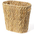 UBBCARE Wicker Trash Basket Small Waste Basket for Bathroom Desk Bedroom Water Hyacinth Trash Bin Narrow 4 Gallon