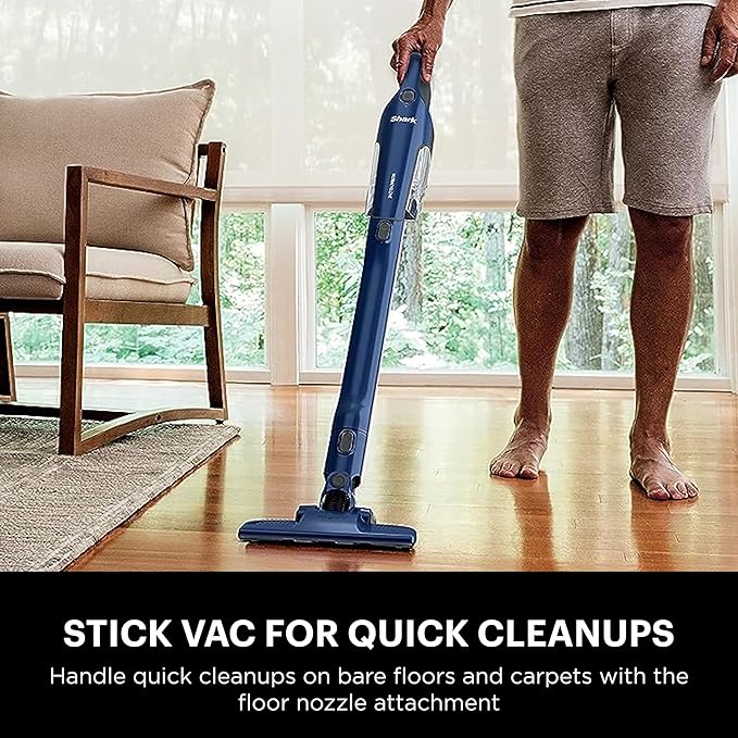 Shark CH964AMZ 2-in-1 Cordless &amp Handheld Vacuum Ultracyclone System Ultra-Lightweight and Portable for Car and Home Washable Filter XL Dust Cup Crevice Tool &amp Scrubbing Brush Blue