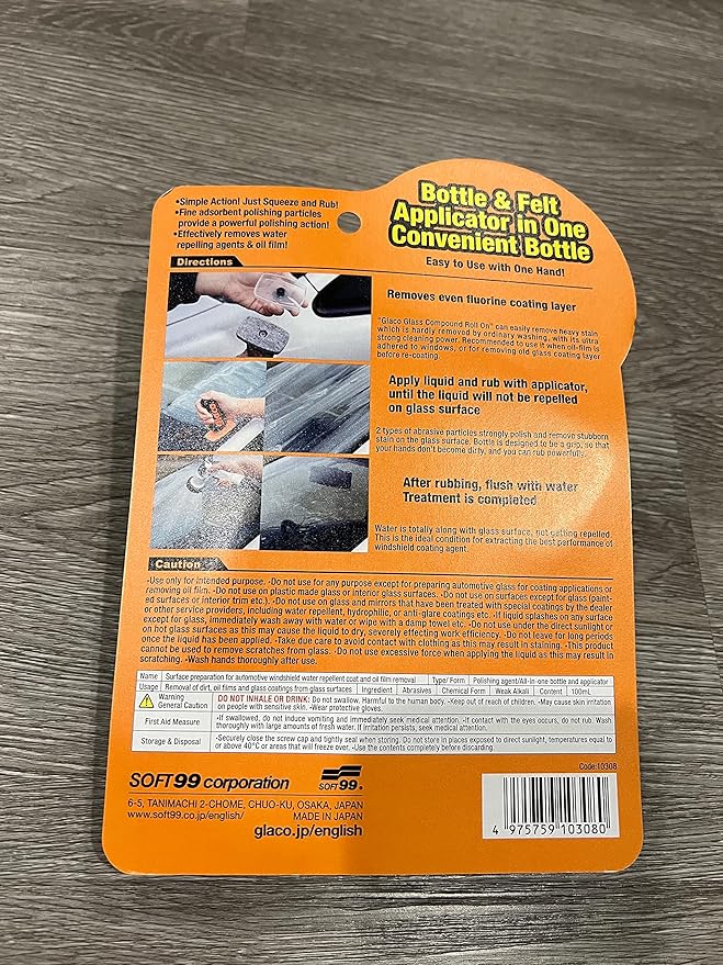Auto Glass Oil Film Remover Glass Cleaner Strong Decomposition of Glass Oil Film Remove Dirt Water Stains. Suitable for (windshields Mirrors car Windows and Household Glass Products)