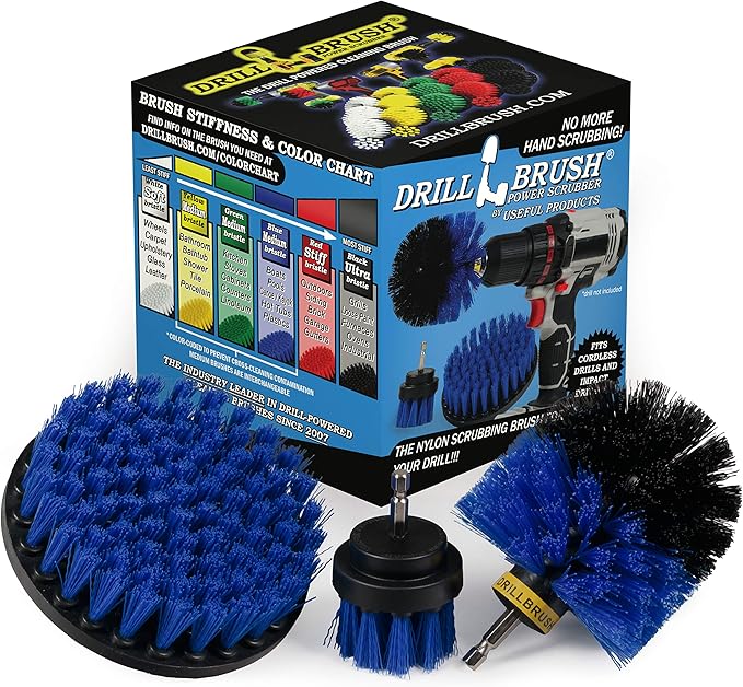 Kayak - Cleaning Supplies - Drill Brush - Boat Accessories - Hull Deck Fiberglass Gel Coat Carpet Seats - Spin Brush Kit - Pond Scum Oily Residue Weeds Barnacles Oxidation - Canoe