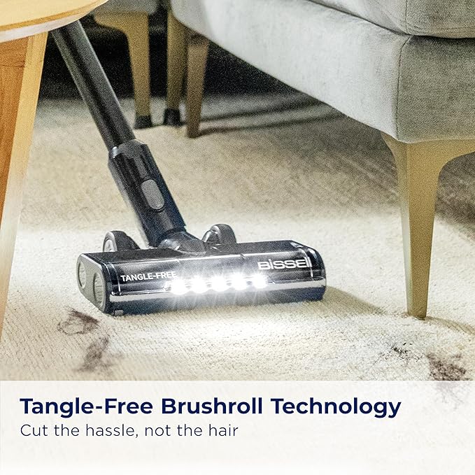 Bissell CleanView XR 200W Lightweight Cordless Vacuum w/Removable Battery 35-min runtime Tangle-Free Brush Roll LED Lights XL Tank Dusting &amp Crevice Tool Wall Mount 3789U