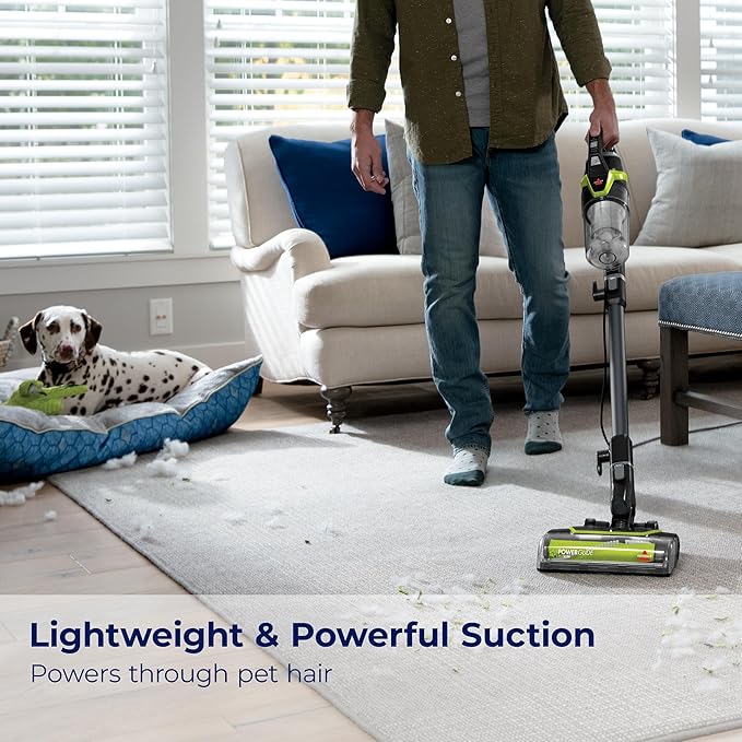 Bissell PowerGlide Slim Corded Vacuum Powerful Pet Hair Pickup on Carpet &amp Hard Floors Lightweight Swivel Steering 3-in-1 Capabilities with Dusting &amp Crevice Tool XL Tank 3070 Black &amp