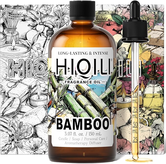 HIQILI Bamboo Fragrance Oil for Scent Diffuser Idea for Candle &amp Soap Making DIY Room Air Fresheners New Car Scent - 5.07 Fl Oz