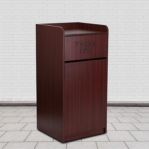 EMMA + OLIVER Wood Tray Top Receptacle in Mahogany