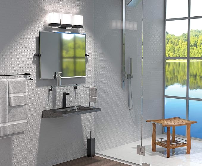 Gatco 1488MX Elegant Square Toilet Brush Holder Matte Black