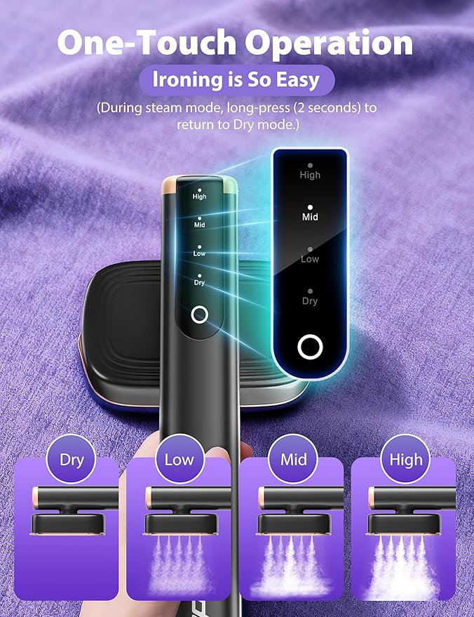 Steamer for Clothes Portable Handheld Garment Steamer15s Fast Heat-up180ml TankSteamer Ironing Gloves35 Minutes of Continuous Ironing for Travel and Home(Black Gold)