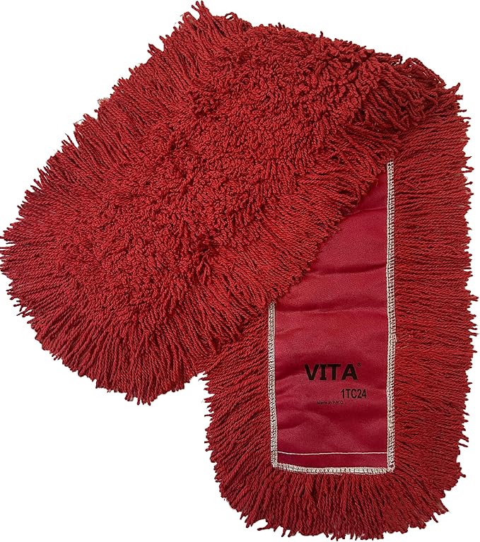 Ultimate Dust Mop Kit: Industrial-Grade Performance Heavy-Duty Frame Telescopic Handle - Red 48 Inch