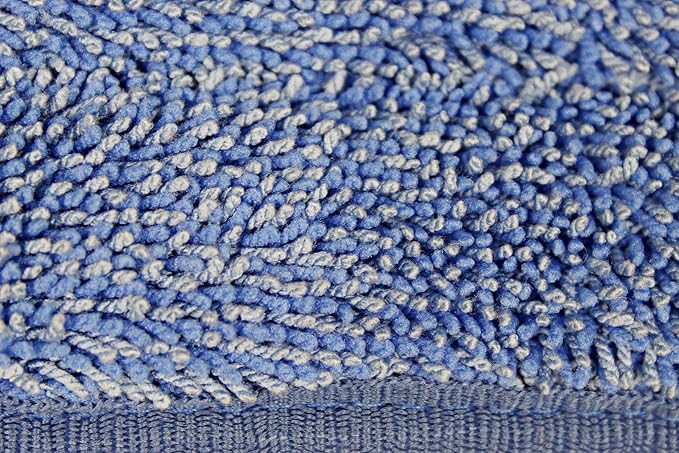 CleanAide Twist Yarn Microfiber Mop Pads with Built-in Scrubber for Spot Cleaning Reusable Flat Mop Heads for Wet or Dry Use Safe on Most Floors Machine Washable 24 Inch 6-Pack Blue